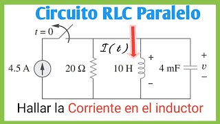 Circuito RLC Paralelo sobreamortiguado ejemplo 2 [upl. by Biddie]