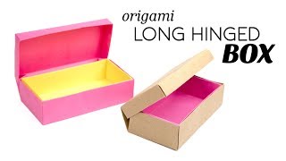 Origami Long Hinged Box Tutorial  DIY  Paper Kawaii [upl. by Atul]