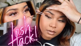 LASH HACK  How to Apply Lashes Underneath For Beginners [upl. by Ynohtnael]