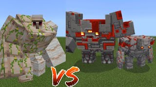 Giant Iron Golem Vs Redstone Golem and Redstone Monstrosity  Minecraft Mob Battle [upl. by Fredric]