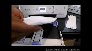 CANON PIXMA TS5151 CONNECT amp LOAD PAPER TRAY [upl. by Nalla196]