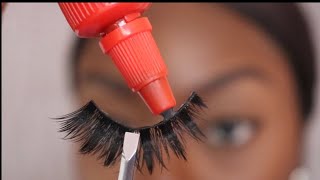 Easy Eyelash Tutorial  How To Apply Strip Lashes [upl. by Polinski871]