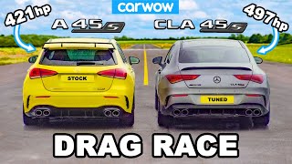 AMG A45 v Tuned CLA 45 DRAG RACE Shock Result [upl. by Sher]