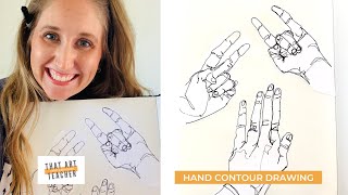 Hand Contour Drawing  Easy Art Tutorial [upl. by Schmitt]