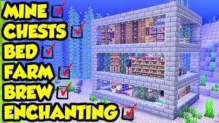 Minecraft Easy Underwater FULL Survival House Tutorial How to Build [upl. by Eceinahs]