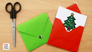 Aprende hacer SOBRES para Tarjetas Navideñas en 1 MINUTO DIY [upl. by Kcirdec]