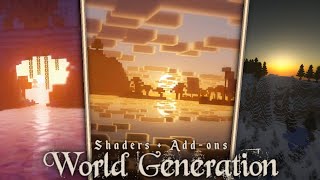 Minecraft PE Top 10 World Generation AddonsMods That Look Unbelievable with Shaders [upl. by Dinin327]