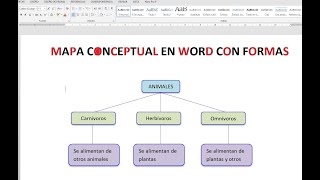 MAPA CONCEPTUAL EN WORD CON FORMAS [upl. by Atinahs]