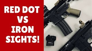 Red Dot Vs Iron Sights On An AR 15 3 Practical Reasons Why Red Dots Dominate [upl. by Gainor]