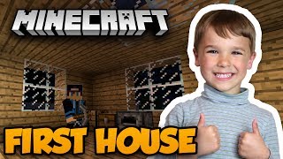 MY FIRST HOUSE EVER in MINECRAFT SURVIVAL MODE [upl. by Anoid992]