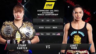 Stamp Fairtex vs Janet Todd II  Full Fight Replay [upl. by Hayse]