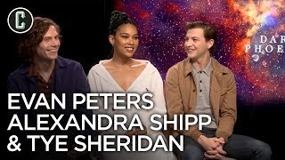 Dark Phoenix Evan Peters Alexandra Shipp and Tye Sheridan Interview [upl. by Akirderf]