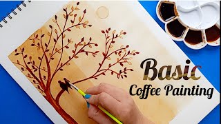 Basic Coffee Painting  Coffee Painting for beginners  Painting with coffee [upl. by Niessuh]