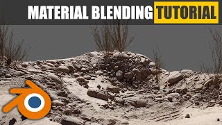 Blender Vertex Color height blend material tutorial  Learn how to blend materials in Evee amp Cycles [upl. by Adnotal]