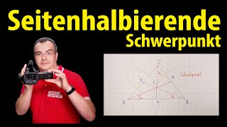 Seitenhalbierende konstruieren  Schwerpunkt  Lehrerschmidt [upl. by Yrrot]