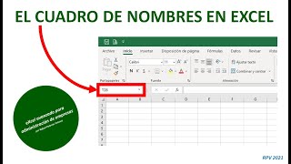 El cuadro de nombres en Excel [upl. by Yllor]