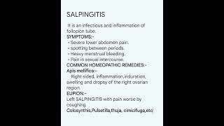 SALPINGITISbhms bhmsexams homeopathy homeopathicmedicinegynecology india health biology [upl. by Roeser]