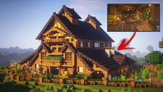 Minecraft How to build a Barn tutorial ULTIMATE FARM [upl. by Sarette]