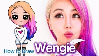 How to Draw Wengie Easy Chibi  Famous Youtuber [upl. by Eicart]