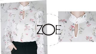 DIY Blouse Tutorial  FREE Sewing Patterns  Zoe DIY [upl. by Anayia875]