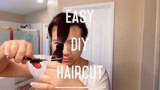 EASY DIY ponytail layered haircut tutorial  How to cut hair at home [upl. by Ahseek]