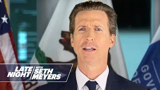 Seths Brother Josh Meyers as California Governor Gavin Newsom [upl. by Tnahs802]