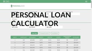 Loan Calculator For Personal Loans  Personal Loan Payments [upl. by Philis]