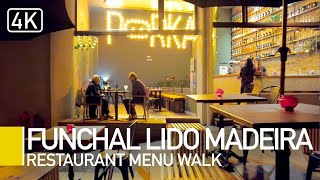 Funchal Lido 2022 Restaurant menu walking tour  Funchal Madeira 2022 with captions [upl. by Radmen646]