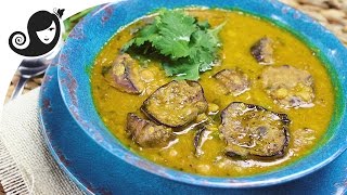 Mauritian Dal Yellow Split Pea Soup with Eggplant  Dholl et Bringelle veganvegetarian recipe [upl. by Aynos274]