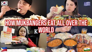 how mukbangers eat around the WORLD [upl. by Anrahc]