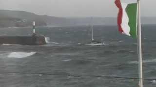 Aberystwyth Harbour  two yachts ariving in a storm [upl. by Falo]