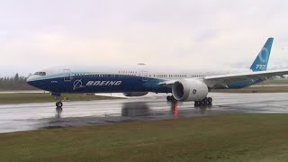 WATCH Boeing 777X makes its first landing after successful test flight [upl. by Aneelas]