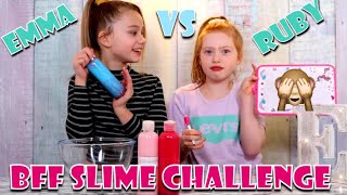 BFF PICKS MY SLIME INGREDIENTS TELEPATHY CHALLENGE  EMMALAILA123 VS RUBYROSEUK [upl. by Oznol]