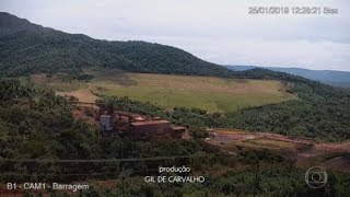 BRUMADINHO MOMENTO EXATO DO ROMPIMENTO DA BARRAGEM Jornal Nacional 01022019 [upl. by Tova880]