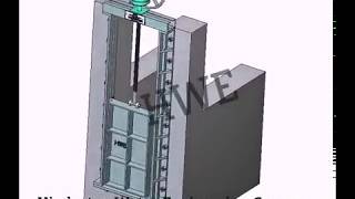 Face wall mounted open channel sluice gate [upl. by Atreb]