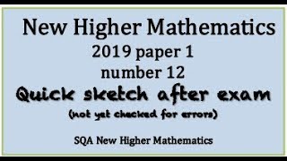 2019 SQA Higher Mathematics paper 1 no12 Quick Sketch [upl. by Goldenberg983]