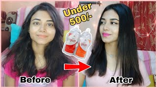 Hair RebondingStraighteningSmoothening at Home under 500  Step by step tutorial [upl. by Ormond]