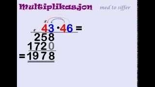 Multiplikasjon med to siffer [upl. by Anavi]