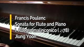 Piano part Poulenc Sonata for Flute and Piano I Allegro malinconico ♩78 [upl. by Annhoj]