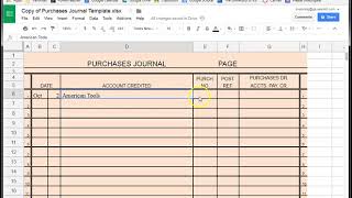 Recording Transactions into a Purchases Journal [upl. by Noed643]