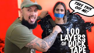 100 LAYERS OF DUCT TAPE CHALLENGE [upl. by Notniuqal287]