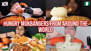 HUNGRY mukbangers from around the WORLD [upl. by Dahlia]