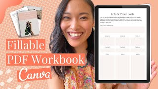 How to Create a fillable interactive PDF workbook  Canva Tutorials [upl. by Airtal]