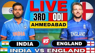 🔴 Live India vs England 3rd ODI Live Match Score amp Commentary  IND vs ENG England batting [upl. by Yelyah234]