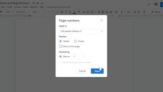 Section Breaks and Page Numbers  Google Docs [upl. by Ardnasyl686]