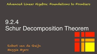 924 Schur Decomposition Theorem [upl. by Foley]