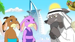 Wolf and Seven Little Goats  Dubai City Adventure  KONDOSAN English Bedtime Stories for Kids [upl. by Sevart]