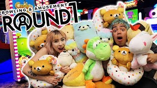 100 CLAW MACHINE CHALLENGE AT ROUND 1 ARCADE [upl. by Anwahs745]