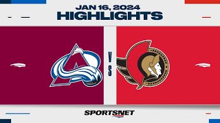 NHL Highlights  Avalanche vs Senators  January 16 2024 [upl. by Quinn433]