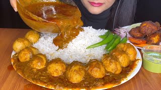 ASMREATING SPICY EGG CURRY WITH RICECHICKEN LEG PIECEEGG CURRY EATING FOOD VIDEOSspice asmr [upl. by Olivier20]